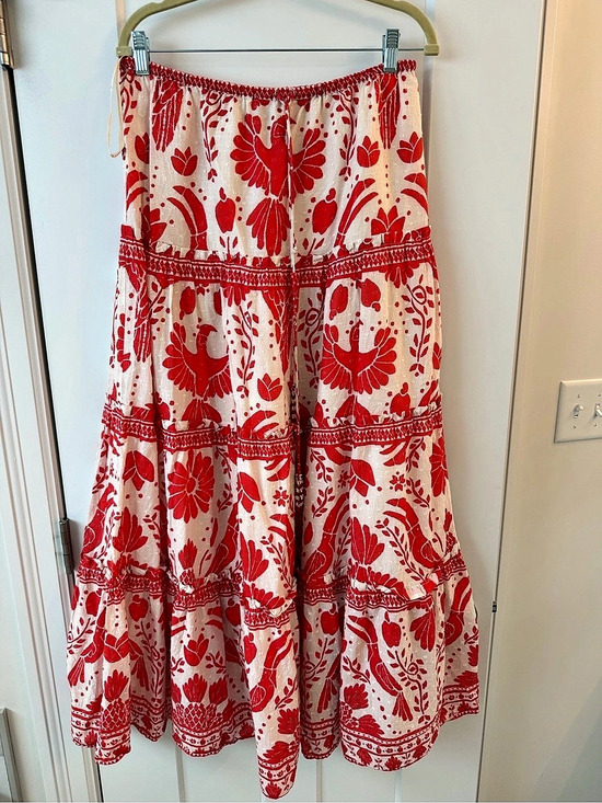 FARM Rio Dresses & Skirts - Farm Rio Jungle Flow Maxi Skirt Floral Red & White